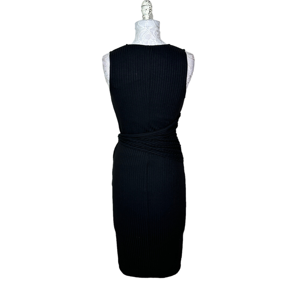Cosmopolitan X Dress the Population Ribbed Knit Plunge Neck Dress Women SmallNWT - Picture 3 of 10